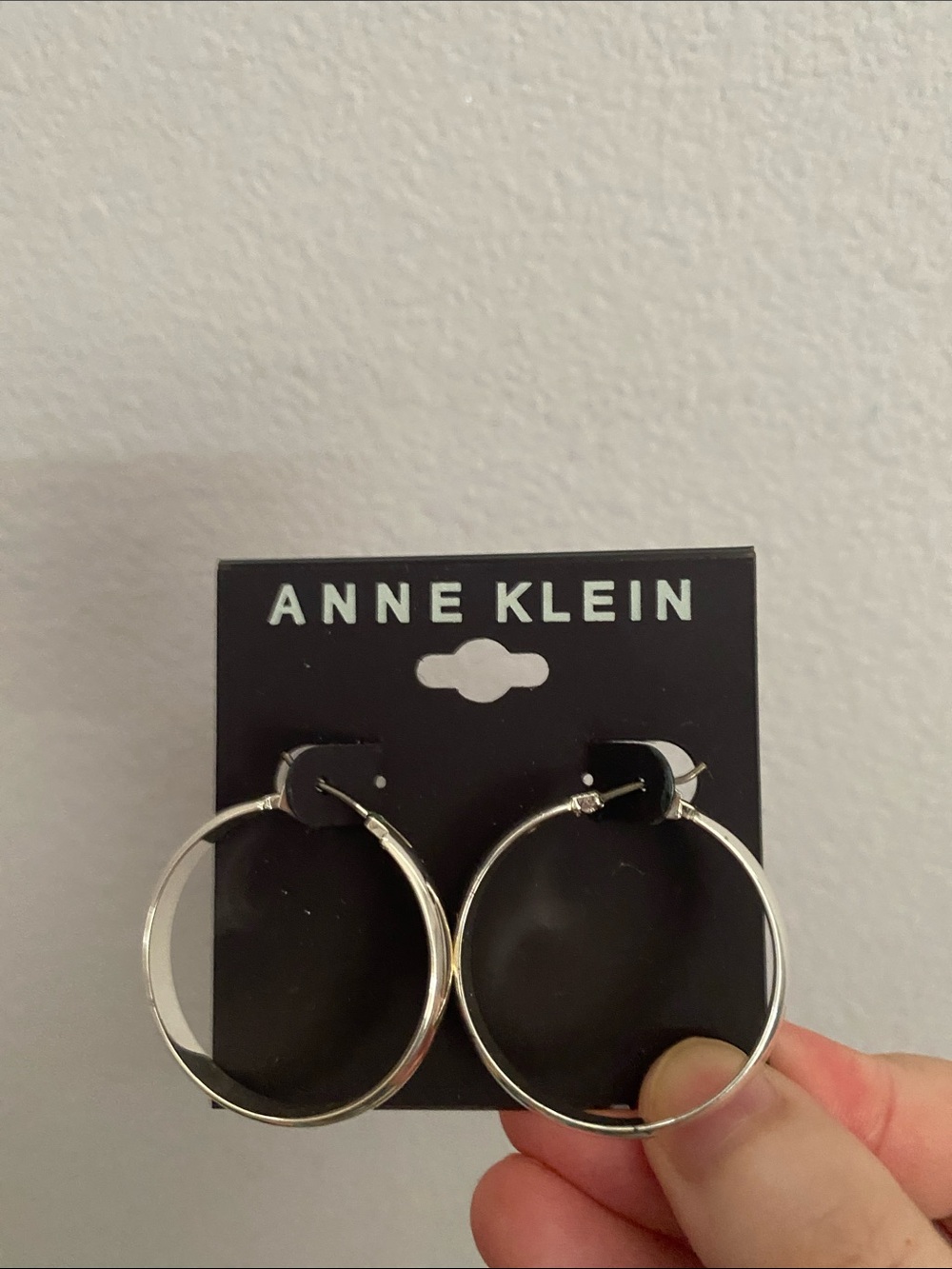 Anne Klein Silver Polished Hoop Earrings